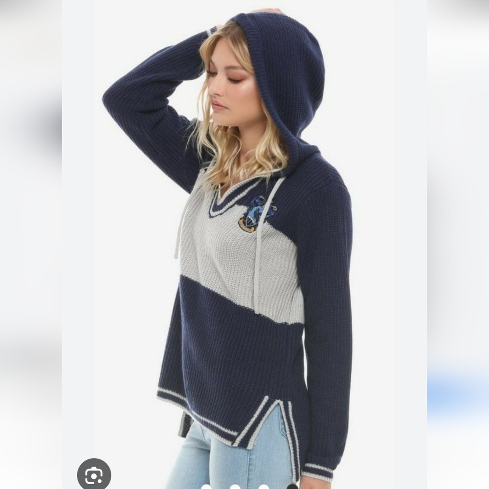 RAVENCLAW HARRY POTTET heavy Knit Navy Hooded Sweater Hogwarts Universal 3x